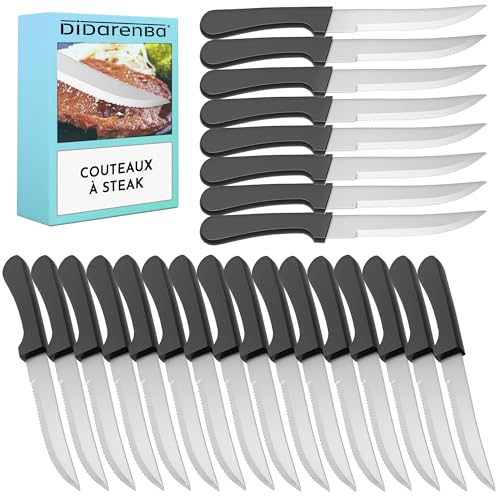 Didarenba Couteaux à steak 24 pieces acier inox 22 cm couteau a steak viande