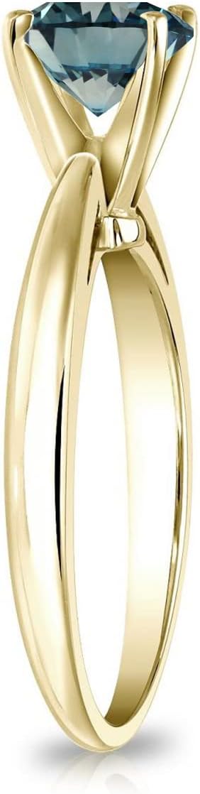 Diamond Wish 1/2 to 2 Carat Blue Lab Grown Diamond Solitaire Engagement Ring for Women in 14k Gold (Fancy Blue, VS-SI1, cttw) Anniversary Promise Ring Size 4 to 9