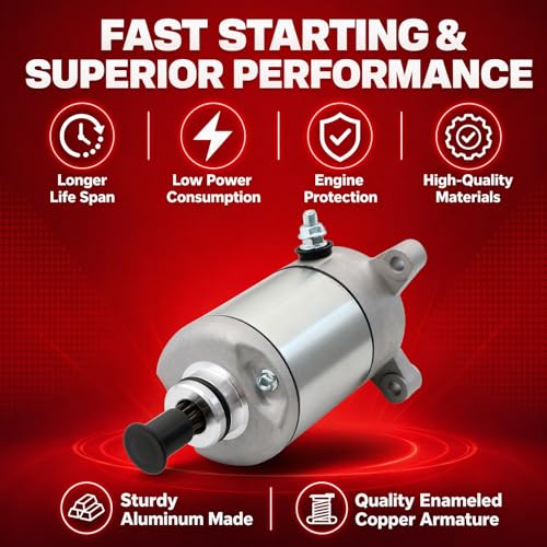 Starter Motor para Polaris Sportsman 500 ATV 12V 9 dientes Reemplazo 3090188 3084981 SMU0061 Compatible con Ranger 500 Scrambler Magnum Trail Boss Big Boss ATP 1995-2014 miniatura 6