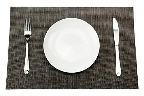 Gefeii Placemats Dining Table Table Mats Non-Slip Heat-Resistant Pvc Woven Vinyl Washable Kitchen Placemats Set Of 4 Stain Resistant Placemats (Bronze, 4) #TOP1