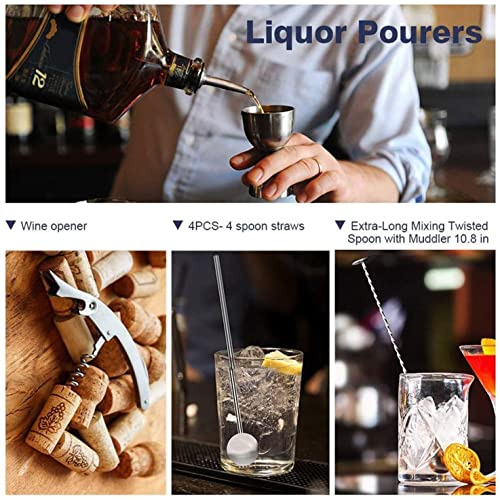 Set de 20 piezas de barra con coctelera de acero inoxidable miniatura 7