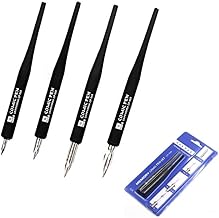 Levin Set of 6 Calligraphy pen Comic Dip Pens, Pen Holder 2pc with 4 Replacement Nibs Great for Manga Comic Calligraphy memory comic pen set Word Art Pen-and-Ink Drawing