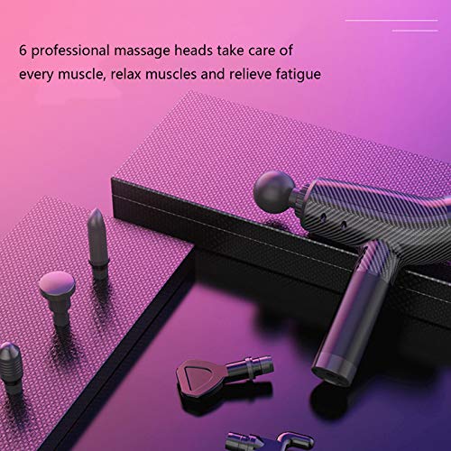 Pistola de Massagem, Massageador Portátil Portátil de Tecido Profundo, 20 Velocidades e 6 Conversão