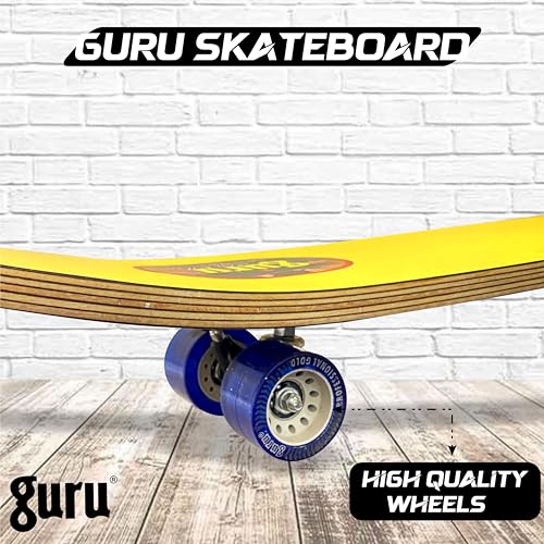 Image of GURU Skateboard, Wooden Non-Slip Skateboard for Kids, Adult, Casterboard /Skate Board /Hoverboard /Longboard for Beginners, Learners, Training Purpose for All Age Group