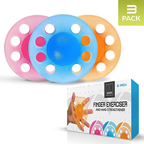 Keepafit Finger Exerciser & Hand Strengthener (3 Pack(Light+Medium+Heavy))
