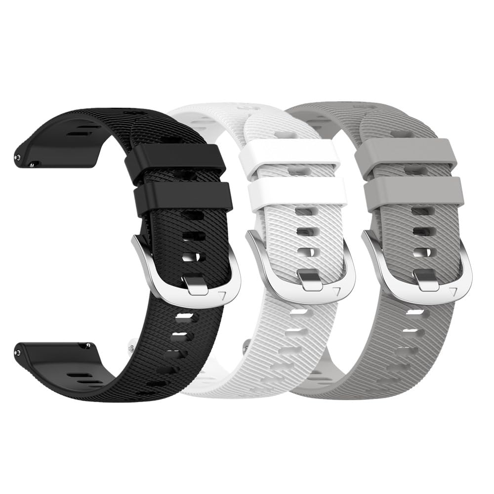 Bands for Garmin Vivoactive 5/Vivoactive 3/Forerunner 245, 20mm Watch Strap Sport Soft Silicone Replacement Band Compatible with Garmin Venu/Venu sq/Venu sq2/Venu 2 plus-image-18