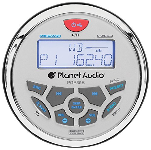 Planet Audio Pgr35b Planet 3.5 Marine Radio Bluetooth Rear Aux Input Amfm Rea...