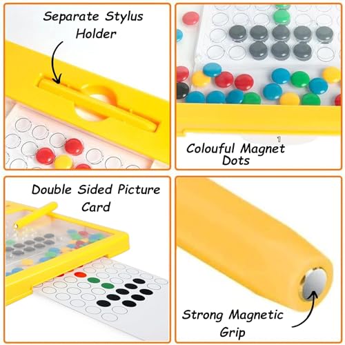 Image of Asera Magnetic Dot Pad Play Board For Kids Magnetic Dot Art Game For Toddlers Best Indoor Game For Kids Best Toy For Kids Birthday Return Gifts,Multicolor