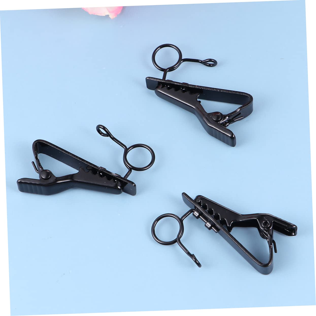 Abaodam 12Pcs Lapel Tie Clip Mini Microphone Clip for Karaoke High Elasticity Iron Mic Holder for Voice Chat Video Conferencing Black