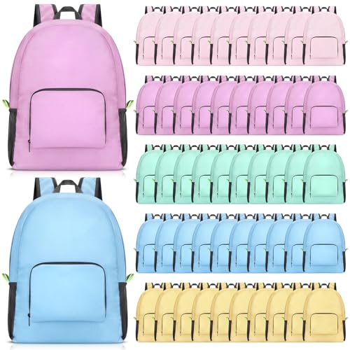 Image of Eccliy 50 Pack Backpacks Bulk 17 Inches Back Pack Basic Backpack for Adult Lightweight Outdoor Travel Bookbags (5 Basic Color)