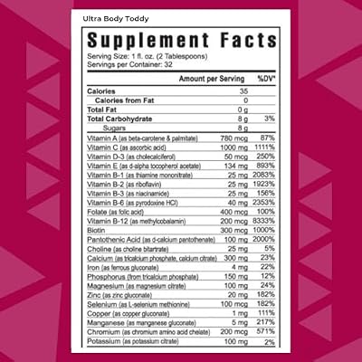 Youngevity Ultra Body Toddy - 100+ Nutrient Mega Multi-Vitamin Mineral Supplement for Men and Women - Enhanced Absorption - Phytonutrients - Amino Acids - (32 Fl Oz)