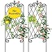 Amagabeli Garden Trellis for Climbing Plants 46" x 16" Rustproof Black Iron Potted Vines Vegetables Flowers Patio Metal Wire Lattices Grid Panels for Ivy Roses Cucumbers Clematis Pots Supports 2 Pack