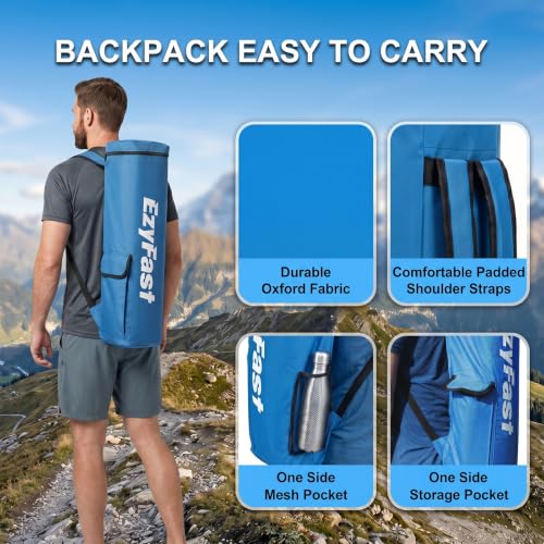EzyFast Ultra Compact Backpack Canopy, Pop Up Shelter, Portable Sports Cabana, 7.5 x 7.5 ft Base / 6 x 6 ft top for Hiking, Camping, Fishing, Picnic, Family Outings by EzyFast - Used condition - Image 7