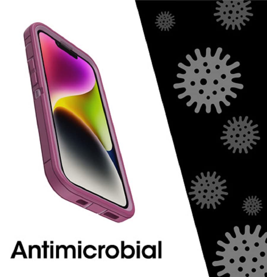 Coque iPhone 13 OtterBox Defender antichoc avec défense microbienne rose - 3