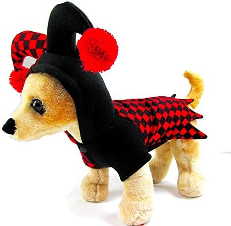 Pesco New Arrival Clown Costumes Pet Dogs Cosplay Coat Pet Hoodie Dogs Warm Jacket Dog Jumpsuit Dogs Clothes (Small)