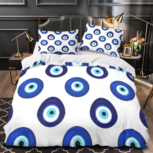 Parure de lit oeil bleu imprimé 3D pour une chambre ado moderne