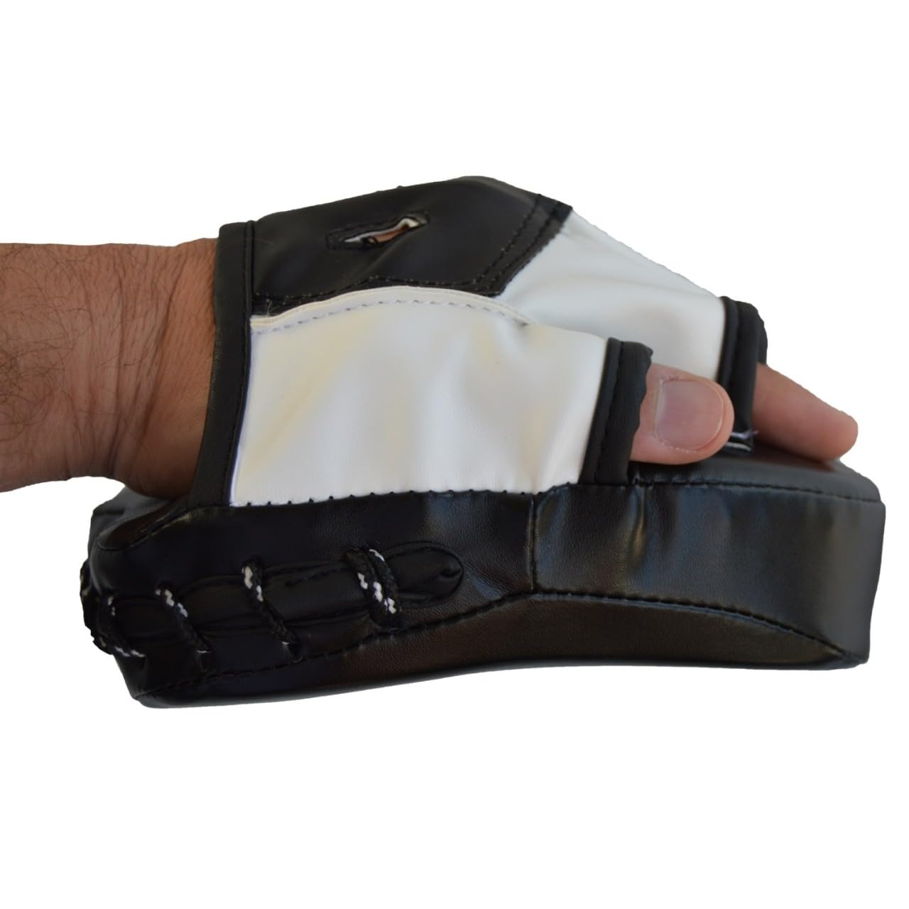 PX Handpratzen (Paar) Exact - Kunstleder schwarz-weiß - kleine Pratze - Kickboxen, Karate, Taekwondo, Kampfsport Training