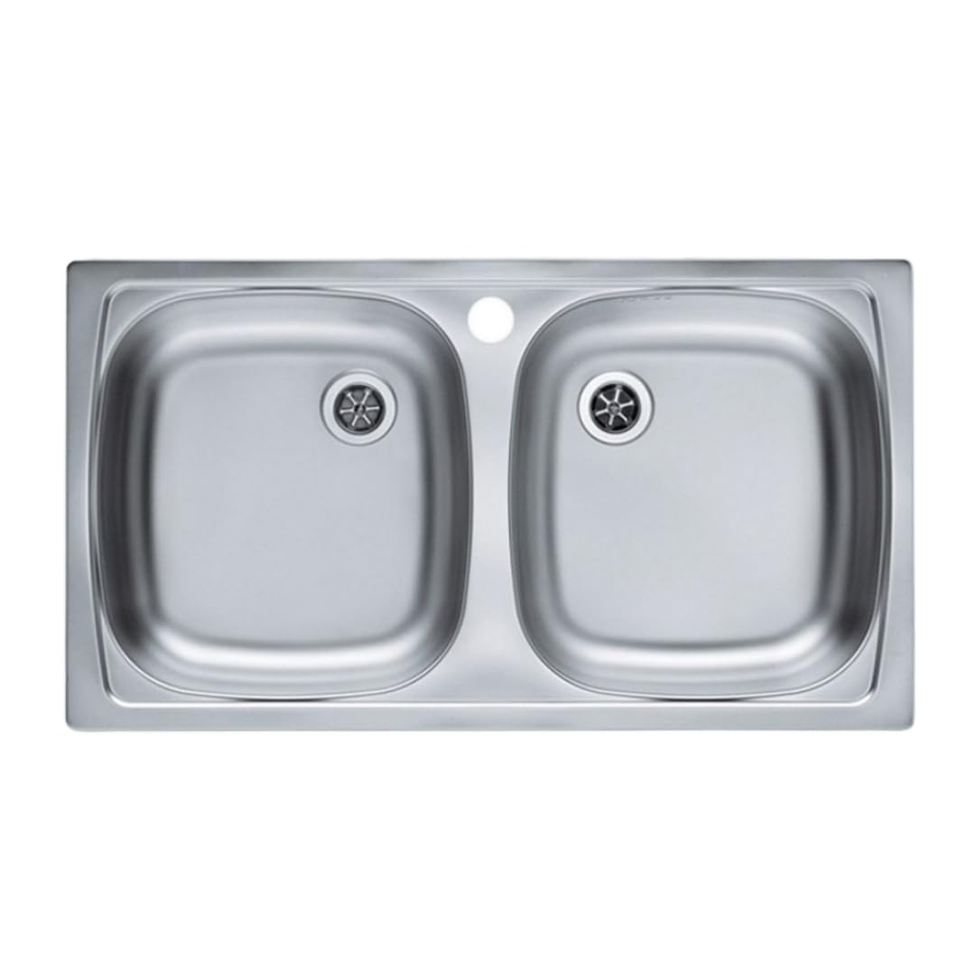 vbchome: Doble Platillos fregadero con grifo agujero 780 x 435 mm camping Cocina Fregadero – Satén estructura alveus Basic 160 fregadero Acero Inoxidable Camping Cocina Fregadero desagüe fi71