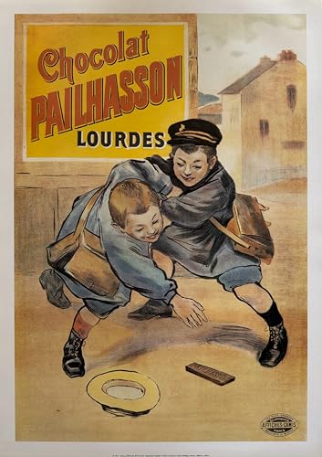 Poster Chocolat Pailhasson Lourdes 50x70 cm souvenir nostalgique de France