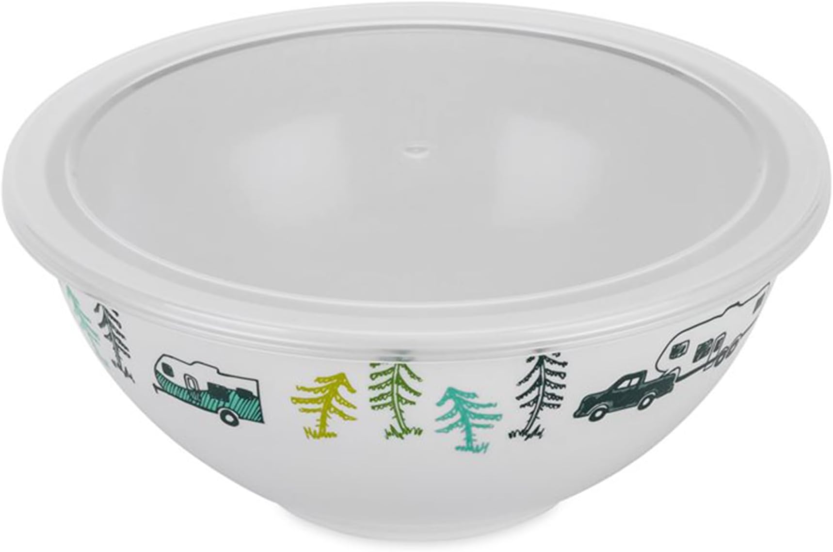 Camco Life is Better at The Campsite Nesting Bowl Set with Lids | Great for On-The-Go Lifestyles | Features (4) Durable Melamine Bowls with (4) Plastic Lids (53451)