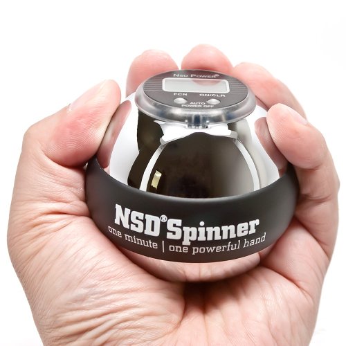 NSD Power Winner's Precision Sterling Spinner Gyroscopic Wrist and Forearm Exerciser with Digital Speedometer, and Heavyweight Zinc Rotor and Stainless Steel Shell