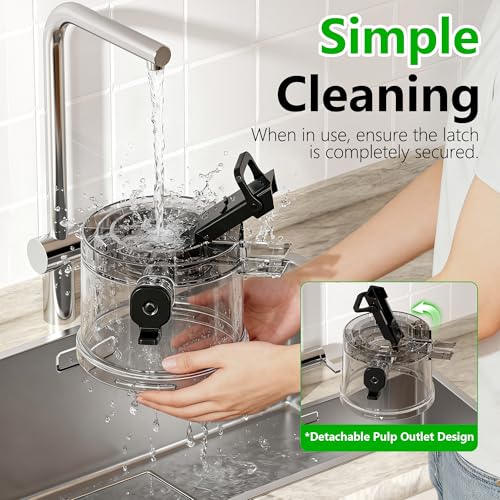 Image of Cold Press Juicer, 6 inch Extra Large Feed Chute Slow Masticating Juicer Machines, Powerful AC Brushless Motor, Self Precut System, Juicer Machines with BPA-Free, Extra one Replace juicer strainer
