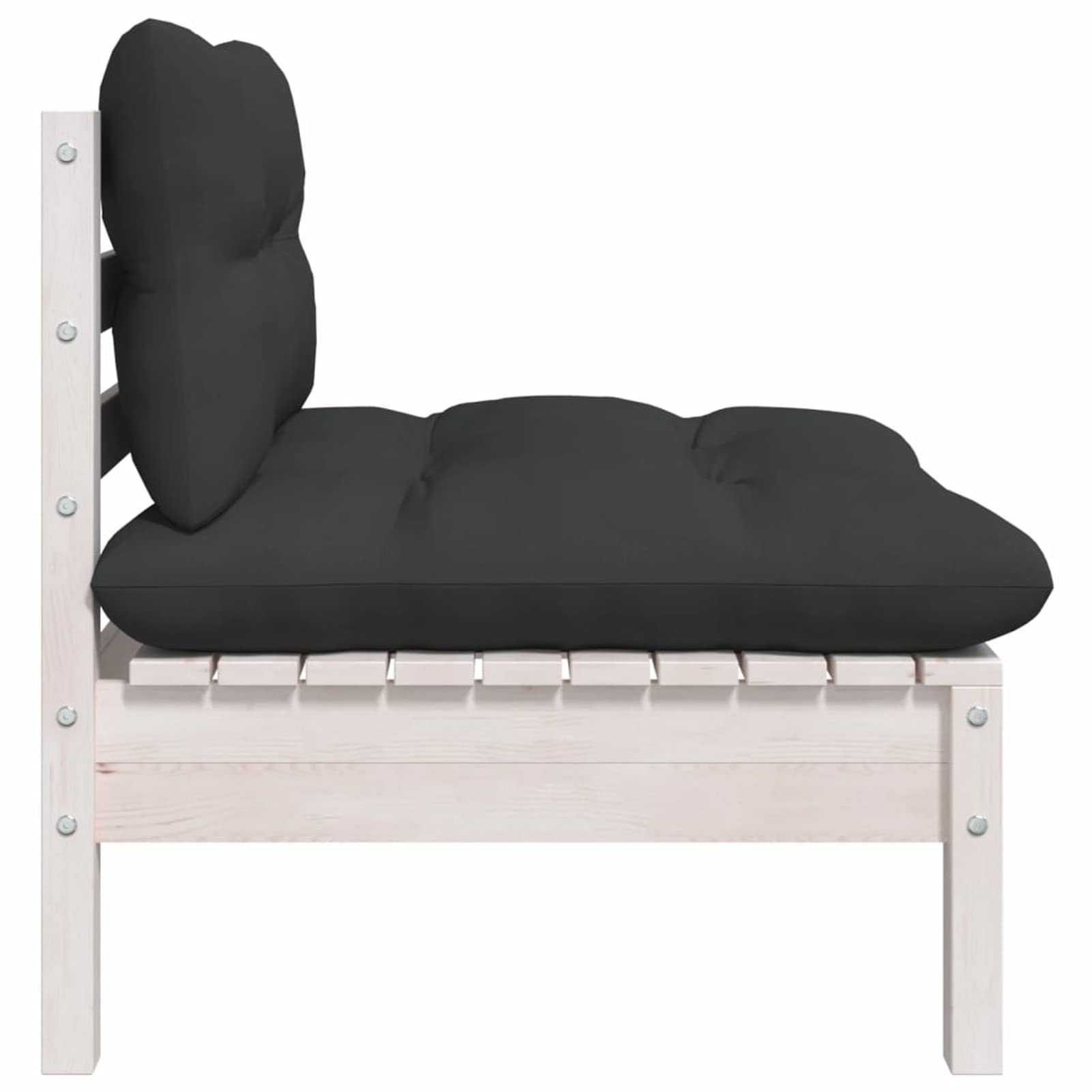 Divano da giardino a 2 posti con cuscini in legno di pino bianco 11# Poltrona Palets Sofa per Patio Set di divani interni esterni a due posti