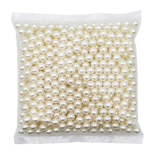 INSPIRELLE 580pcs 10mm Ivory Polished ABS Undrilled Art Faux Pearls