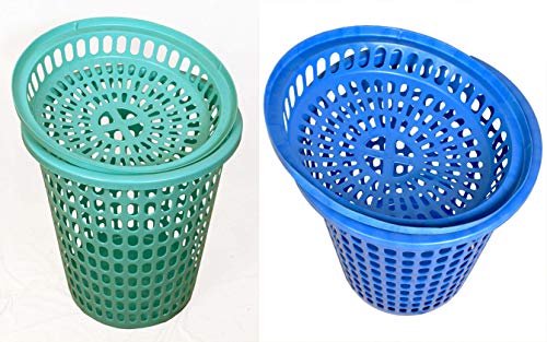 Image of Durable Unbreakable 50 L 2 Laundry Basket with Lid, Cap (Royal Blue, Royal Green)