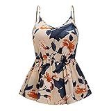 MakeMeChic Women's Plus Size Peplum Cami Top Print Ruffle Hem Sleeveless Tank Top Blouses Muticolor Large