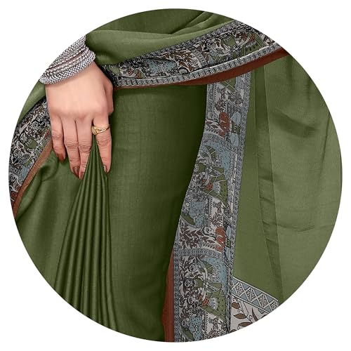 Image of MIRCHI FASHION Saree for Woman Chiffon Madhubani Print | Breathable Comfortable Printed Saree for Office and Regular Use (Available in 15 Designs)