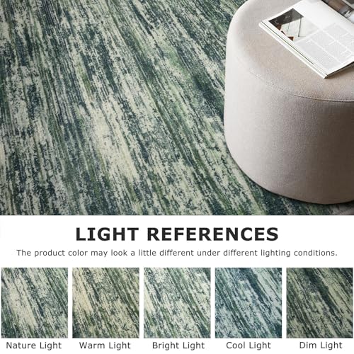 2x5 Dark Green Modern Abstract Runner Rug for Hallways, Super Soft Hallway Decor Kitchen Rugs with Non-Slip, Non-Shedding Washable Rug for Hallways Entryway Bedroom Indoor