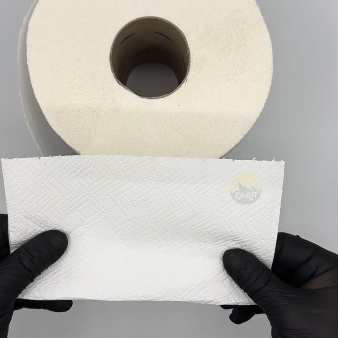 (Italiano) KURTT - Carta per la pulizia 12 rotoli (6 x 2 rotoli) - Rotolo di lucidatura - a 2 strati - Carta resistente ad assorbimento rapido