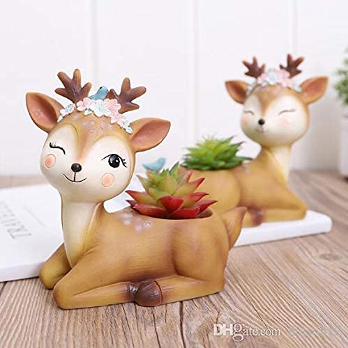 STARDOM MART Resin Pots Combo Set of 2 Resin Deer Animal|Succulent Planter Deer|Succulent Planter Pots|Flower Pot Creative Animal Home|Office & Garden Decor Pot Imported Without Plants (B09BNQXTP5) Amazon Price History, Amazon Price Tracker