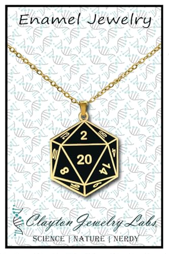 D20 Dice Double Sided Enamel Pendant Necklace2
