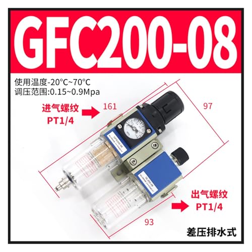 Processeur de source d'air GFC200-08 régulateur pneumatique