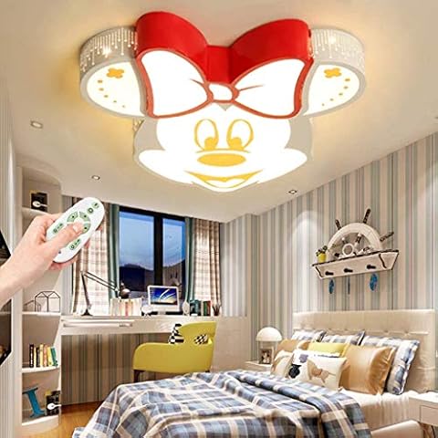Deckenleuchte LED Mickey Acryl Lampeschirm Deckenlampe Junge Mädchen Baby Kinder Kinderzimmerlampe 40W Dimmen Fernbedienung Innenbeleuchtung Wohnzimmer Kinderzimmer Kindergarten Lampe Wandleuchte… Cover