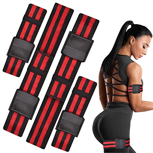 Blood Flow Restriction Bands for Legs, Arms, Glutes Occlusion Training bfr bands for Women help gain Muscle Building for Exercising your Thigh Butt & Squat Fitness Strong Premium Elastic Strap, Pack 4