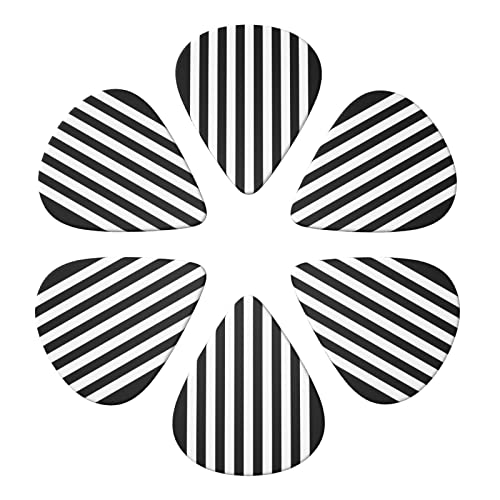 Ensemble de 6 médiators de guitare à rayures noires et blanches pour guitare acoustique, guitare électrique, basse… - Les Beatles, Paul McCartney, John Lennon, RIngo Starr, George Harrison Ensemble de 6 médiators de guitare à rayures noires et blanches pour guitare acoustique, guitare électrique, basse… – Image 5