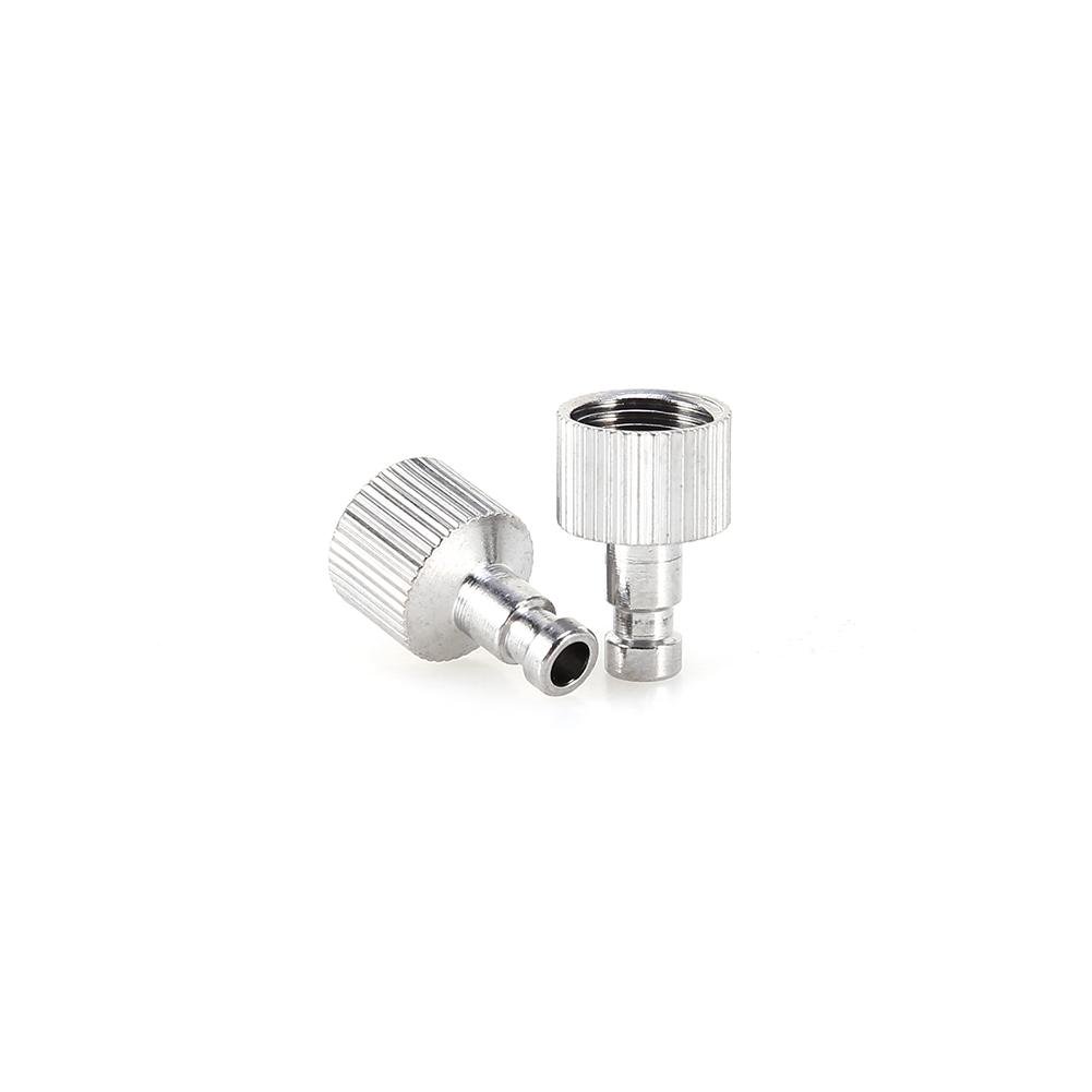 Airbrush Quick Release Plugs - 1/8" Air Hose Adapter Coupler - Set of 2, Silver - Image 3