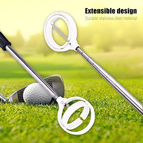 SolUptanisu 8 Sections Ball Picker Practical Collector Telescopic Antenna Ball Pickup Tool Device Retriever Scoop Equipment 2 Colors Optional(White)