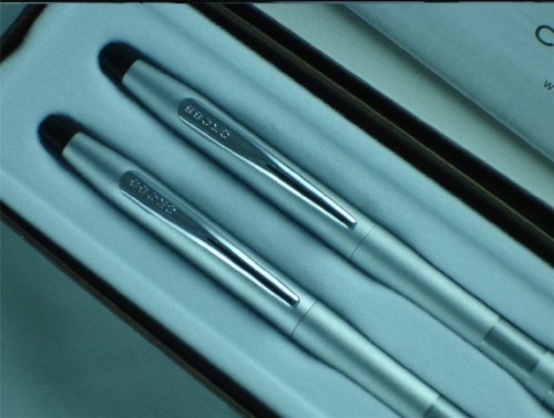 Image of Cross Classic Century Diamond Cut Satin Ball-Point Pen and 0.5mm Pencil Set