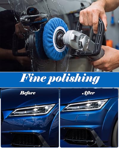 Image of Tallew 40 Pcs 9 to 10 Inches Buffer Pads Bulk Car Polisher Bonnets Orbital Buffer Bonnets Microfiber Polishing Pad Car Wax Cover for Cleaning and Polishing (Dark Blue)