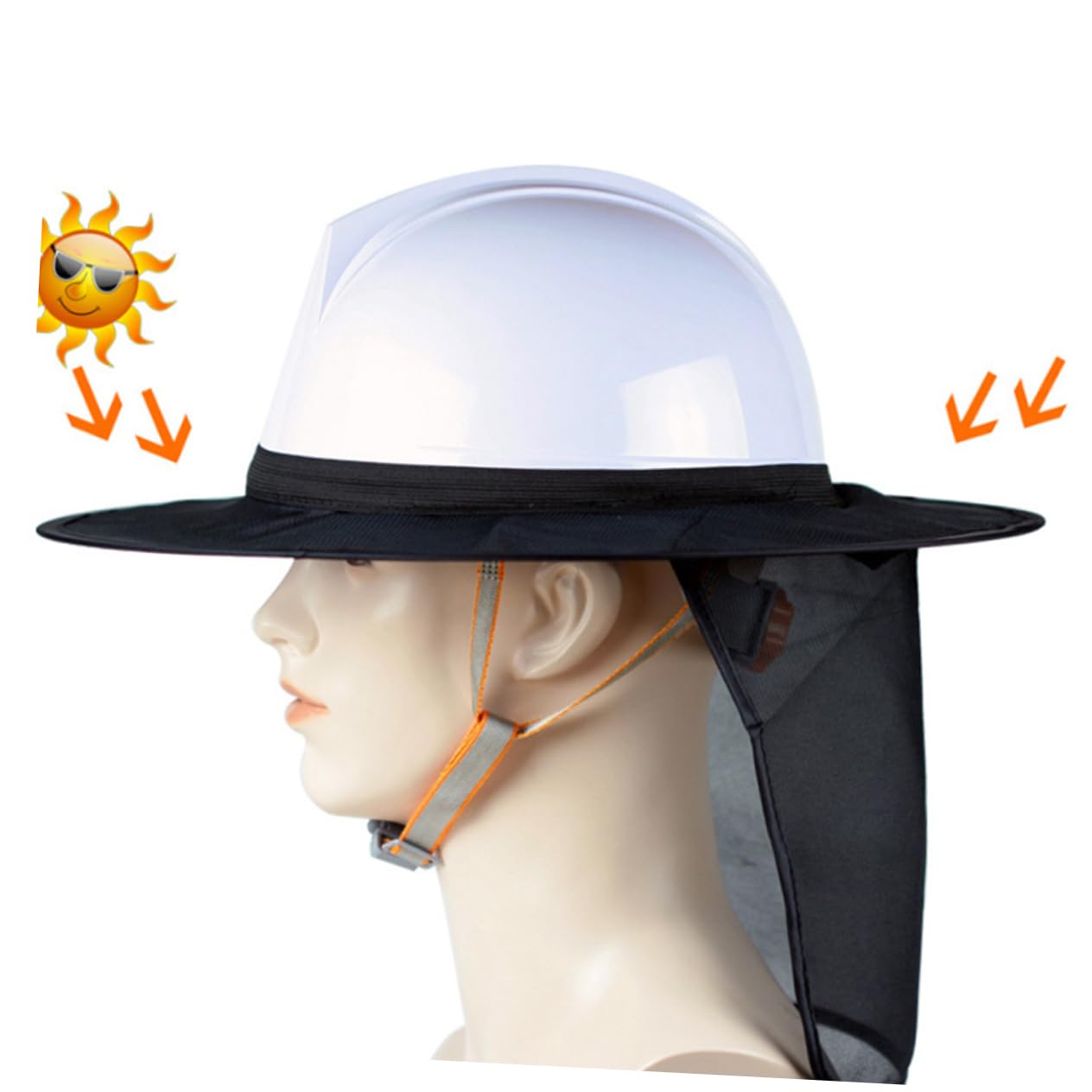 SHINEOFI 3 Stück Reflektierende Bauhelm Sonnenblende mit Atmungsaktivem Netz Nackenschutz Große Krempe Sonnenschutz für Herren Damen Outdoor Bauarbeiten Leicht Hochsichtbar Schwarz