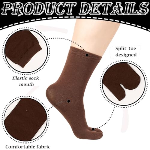 3 Pairs Flip Flop Socks Tabi Split Toe Socks Elastic Cotton Socks for Men Women3