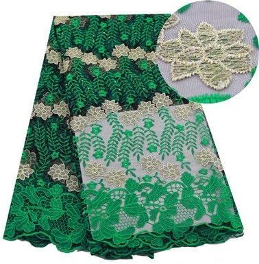Amazon Co Jp グリーンフランスのレースの生地ナイジェリアのレース生地5ヤードアフリカの布アフリカのレース生地 レース Color As Picture 3 ホビー