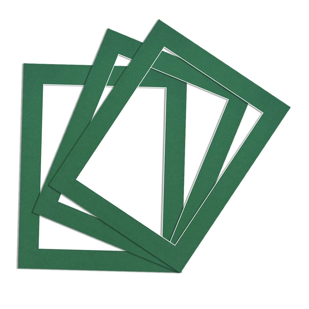 Procut Global 50x40cm Emerald Picture Mounts to Fit 40x30cm Aperture - Precision Cut Cardboard Photo Mount - Ideal for Frames, Prints, Artwork & Certificates - Sizes & Colours Available - 3 Pack โ image 1