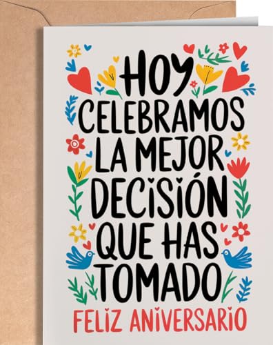 Tarjeta de Aniversario para Hombre, Mujer   Tarjeta Graciosa para Marido, Novio, Novia   Tarjeta de San Valentín para Pareja   Regalo de Feliz Aniversario   Hoy Celebramos   EU 31