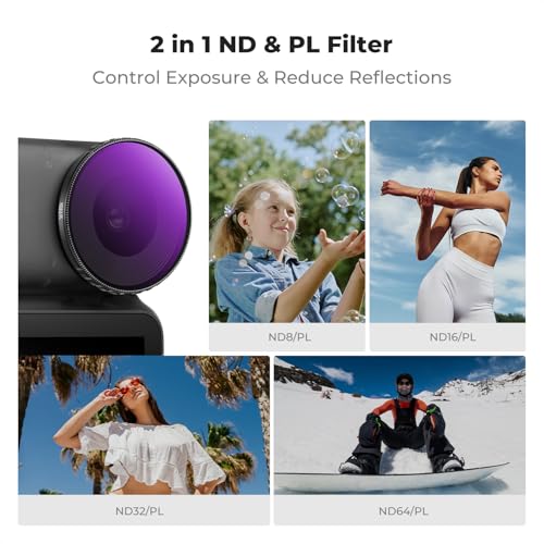 Image of K&F CONCEPT ND&PL Filter Set Compatible with DJI Osmo Nano Vlogging Camera, 4 Pack Multicoated HD Optical Glass ND8 /PL ND16 /PL ND32 /PL ND64 /PL Filters, Action Camera Lens Accessories