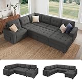 HONBAY U-Shaped Sleeper Sectional